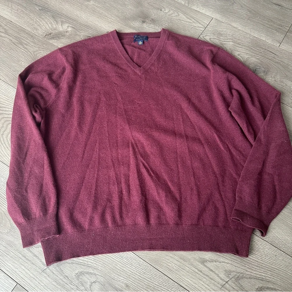 Club Room Cashmere Men's Burgundy Sweater size XL - Picture 2 of 8